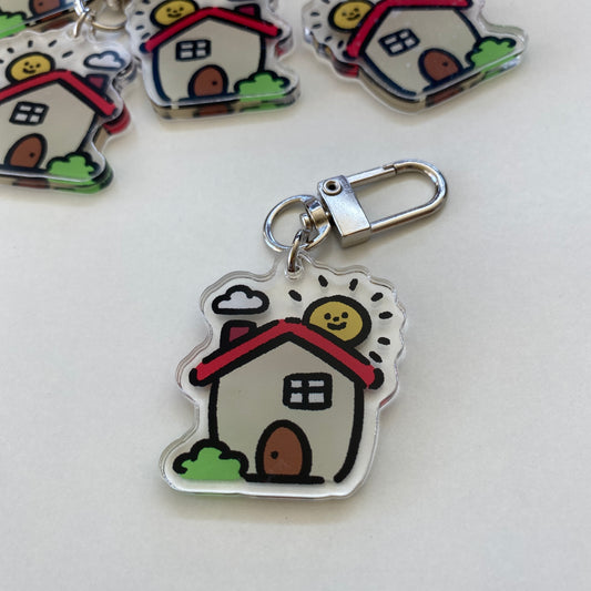 Happy House Keychain